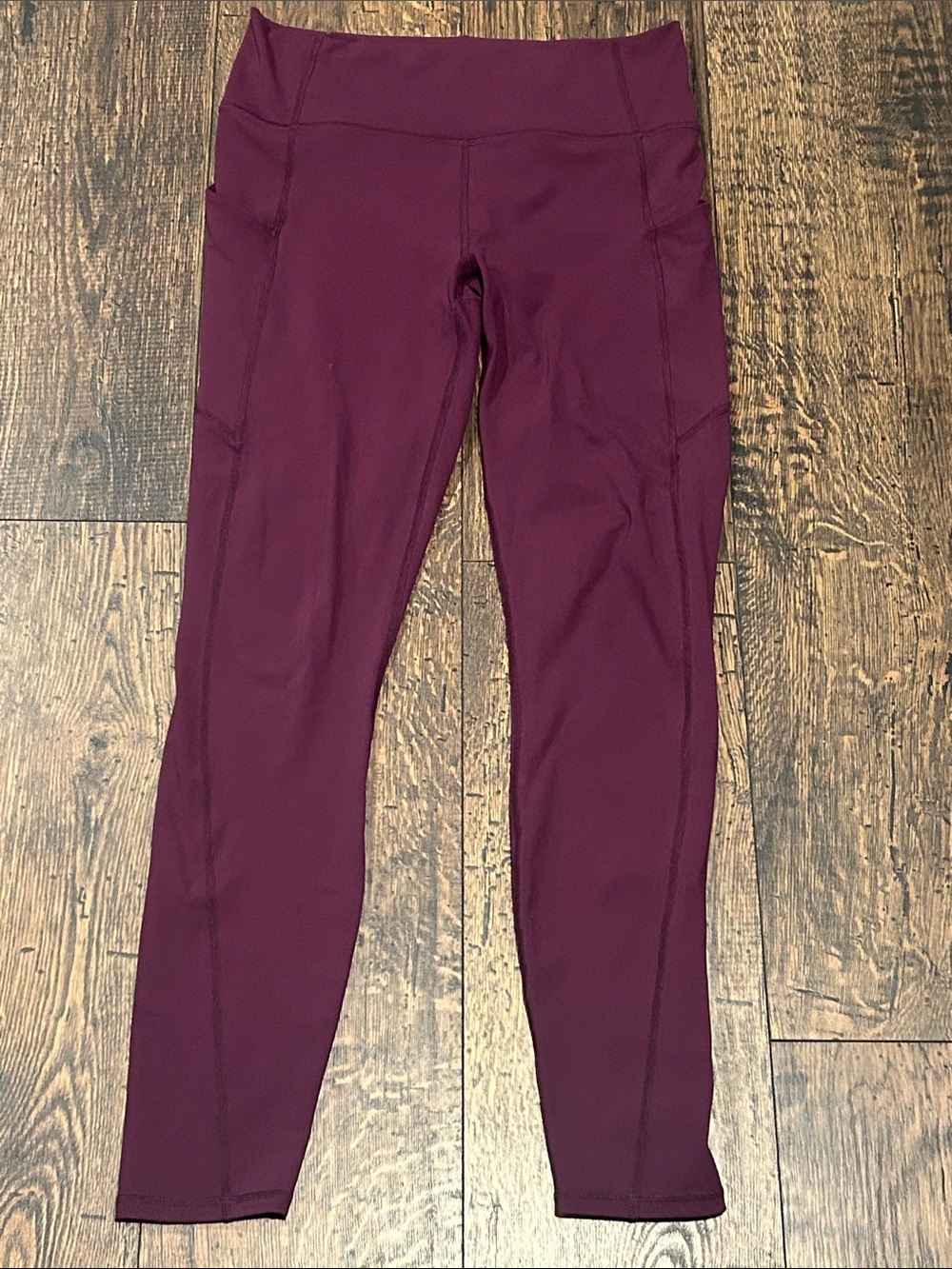 PureLuxe made by Fabletics- Women Burgundy Leggings with Pockets